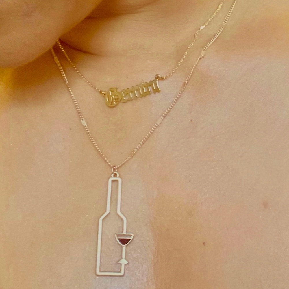 Wine Lovers Necklace (Gold Filled), Wine Lovers Gift